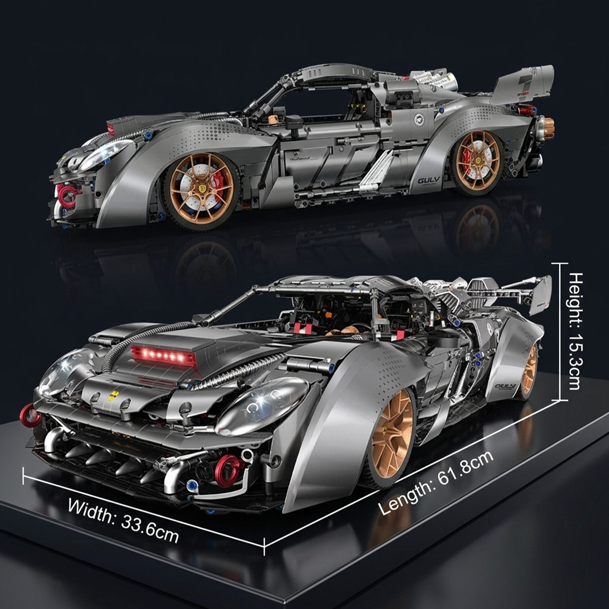 1:8 Electroplated Limited Edition Supercar Building Blocks BR10629