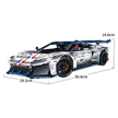 1:8 Electroplated Track Hypercar Building Set — Silver