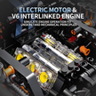 1:8 Electroplated Track Hypercar Building Set — Silver