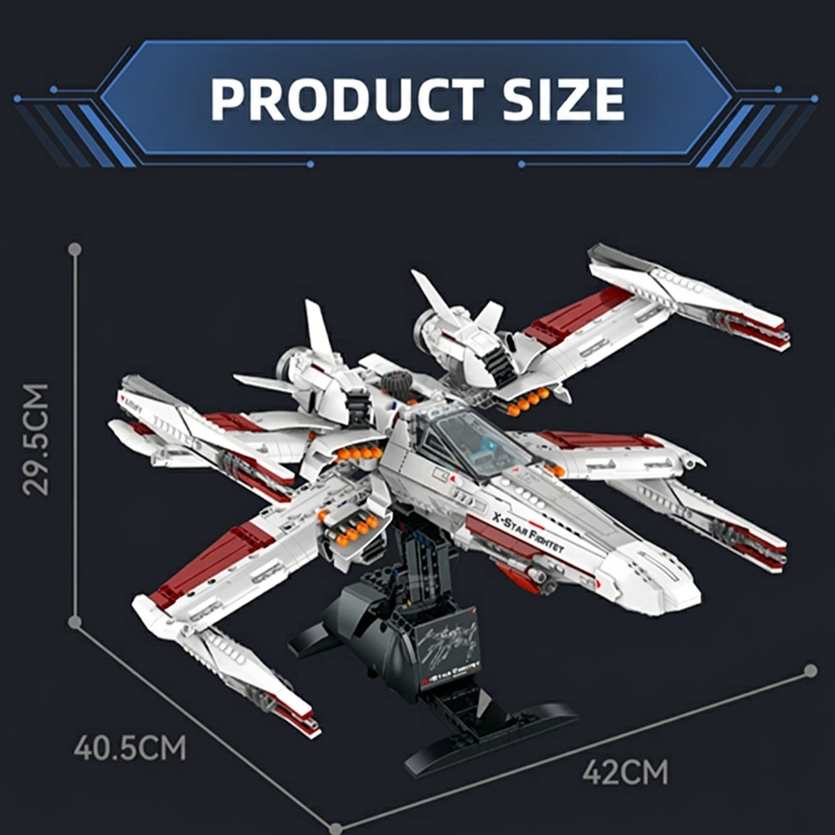 Four-Wing Space Starfighter Building Kit