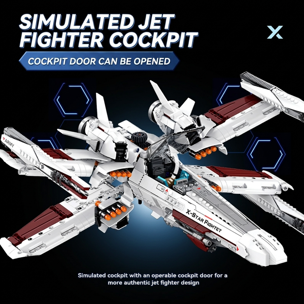 Four-Wing Space Starfighter Building Kit