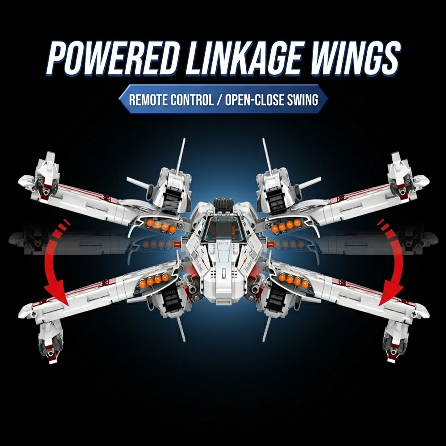 Four-Wing Space Starfighter Building Kit