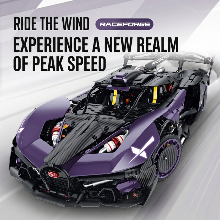 1:8 Futuristic Hypercar Building Set — Noir Purple