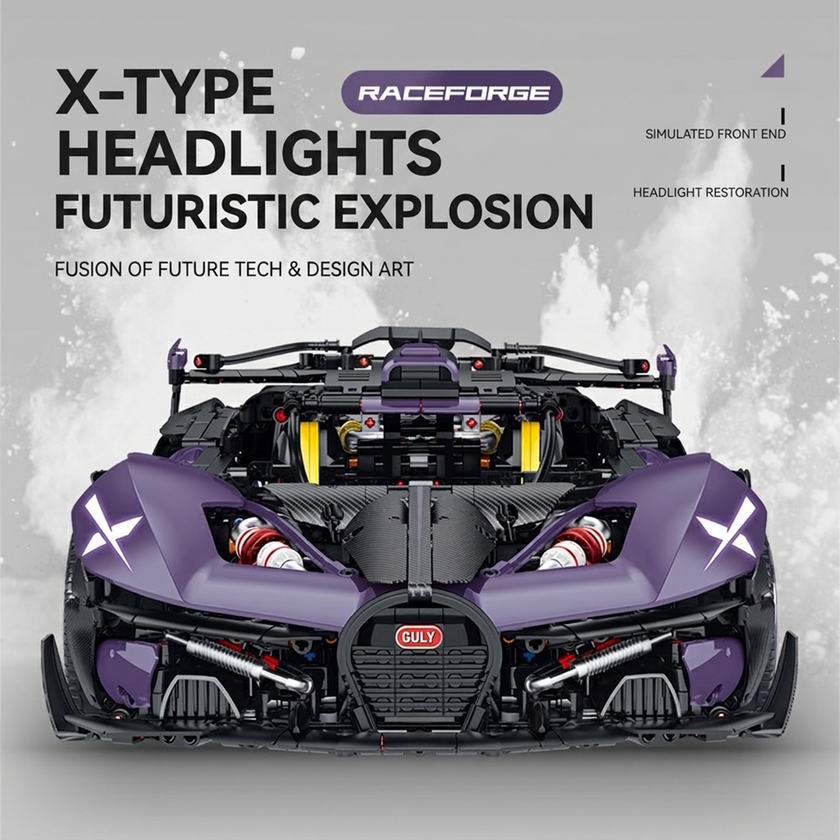 1:8 Futuristic Hypercar Building Set — Noir Purple