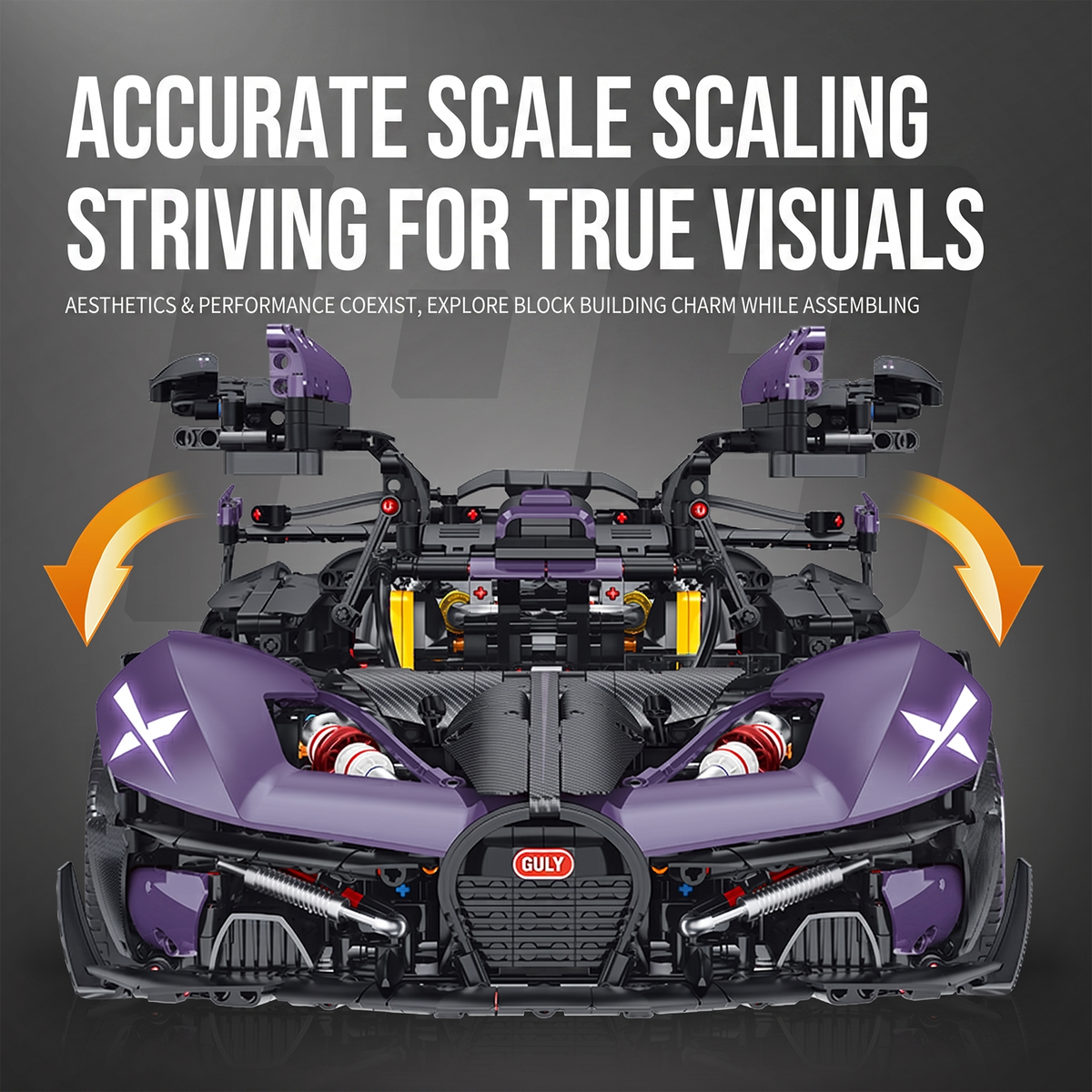 1:8 Futuristic Hypercar Building Set — Noir Purple