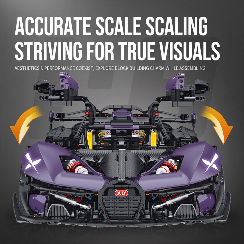1:8 Futuristic Hypercar Building Set — Noir Purple