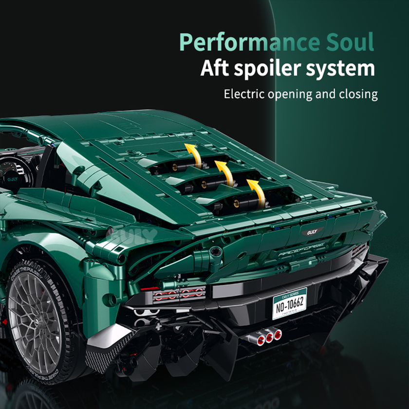 Clear-casing engine detail on 1:8 GT supercar