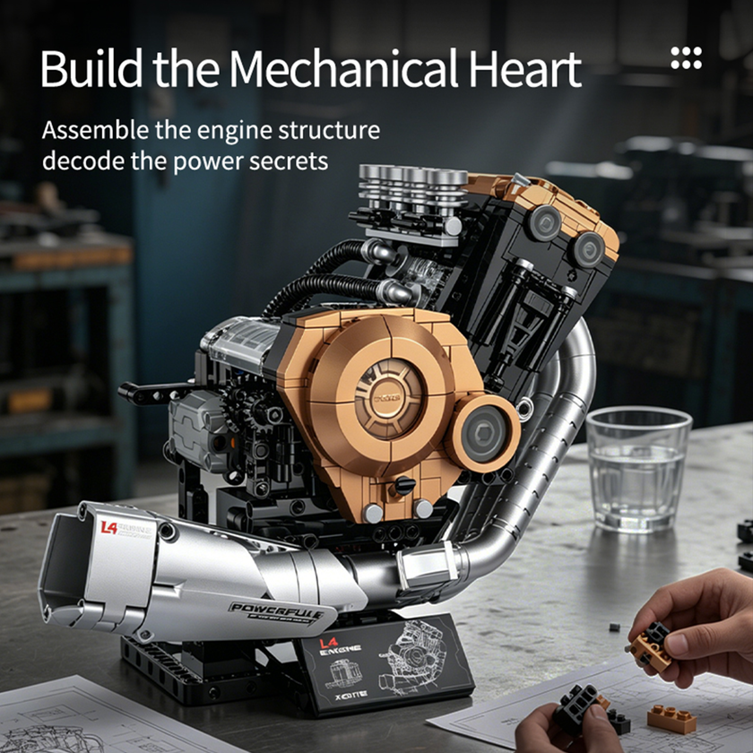 L4 Engine Model – Build a Working Engine with Spray & Sound Building Set