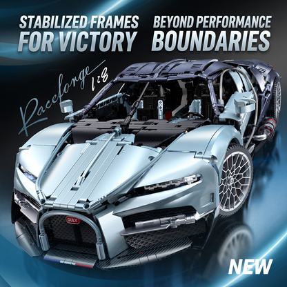 1:8 Luxury Hypercar Building Set — Ice Blue BR10648