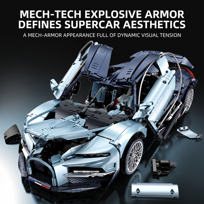 1:8 Luxury Hypercar Building Set — Ice Blue BR10648
