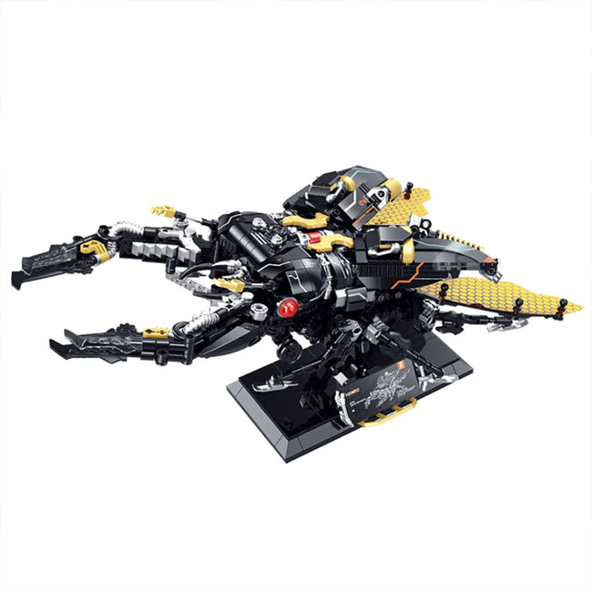 Build a detailed cyberpunk-style lucanidae beetle model with this 983-piece mechanical building set. It adopts a cross swing insect structure with abundant gear linkage and spring shock absorption parts. The bionic body features movable limbs, supporting optional motor upgrade for crawling movement. Suitable for users aged 14 and up, ideal for STEM learning, mechanical hobby collection, desktop display and holiday gifts.