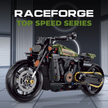 1:8 Military-Green Retro Cruiser Motorcycle Building Kit