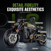 1:8 Military-Green Retro Cruiser Motorcycle Building Kit