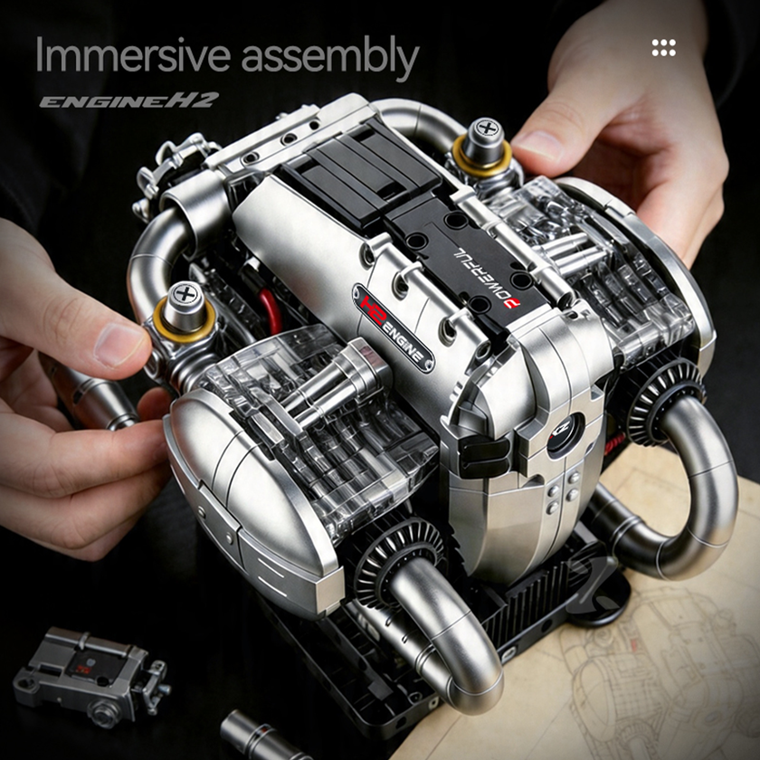 Motorized H2 Boxer Engine Building Set
