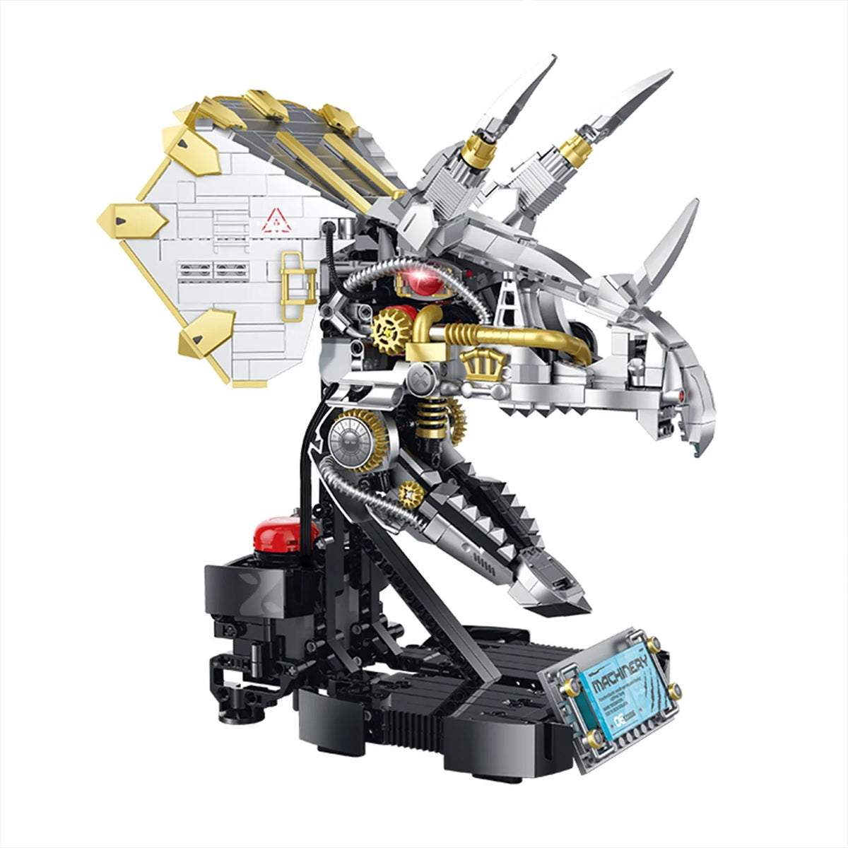Motorized triceratops skull building kit 926 pieces mechanical display model | BrickRoyal