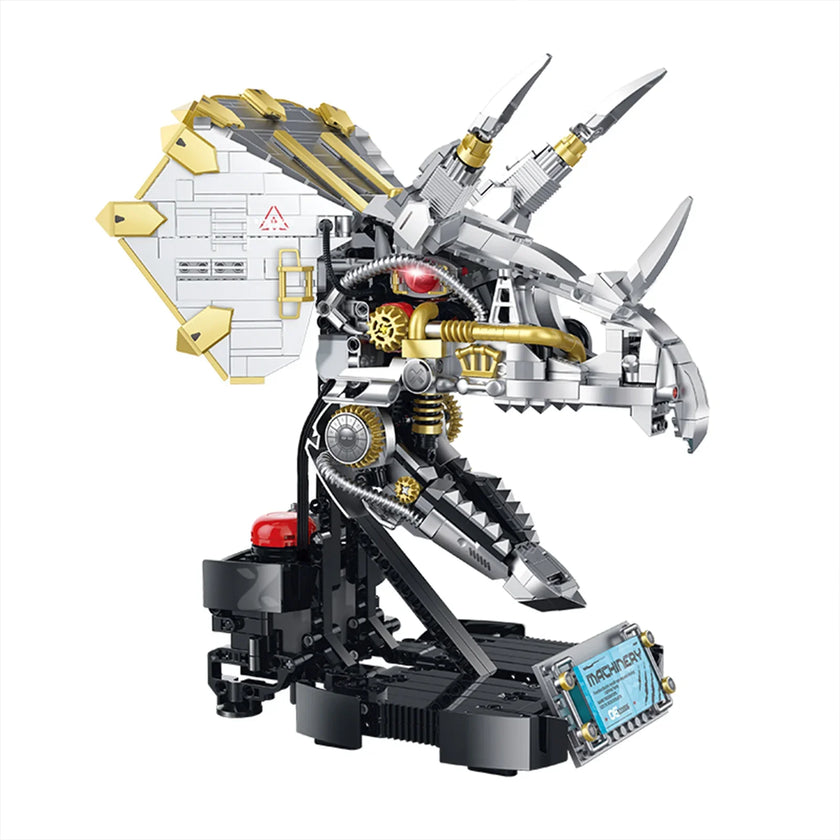 Motorized triceratops skull building kit 926 pieces mechanical display model | BrickRoyal