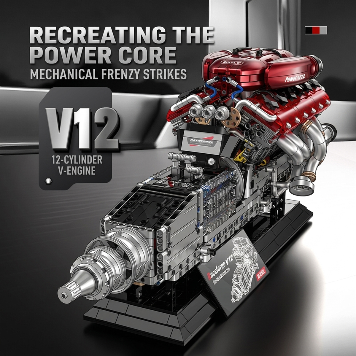 Motorized V12 Engine Building Model Kit