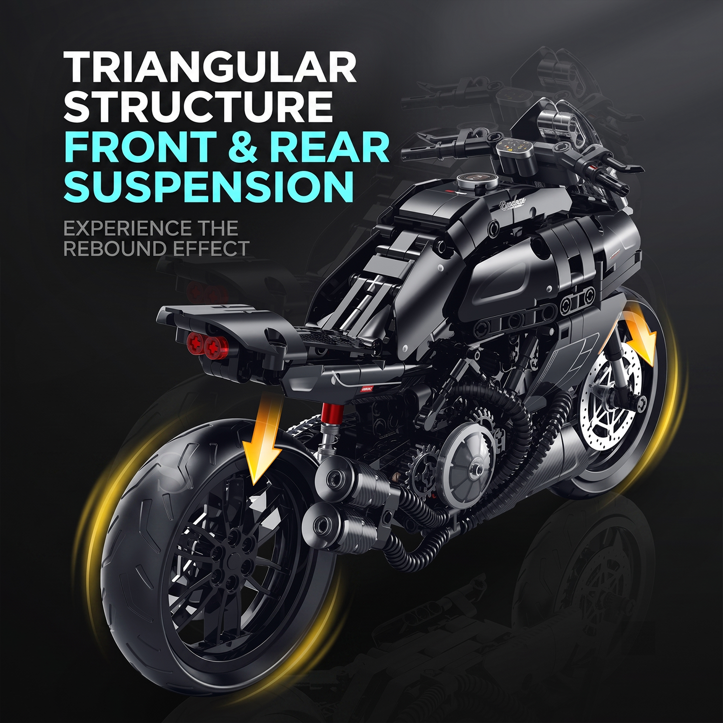 1:8 Muscle Cruiser Motorcycle Building Kit