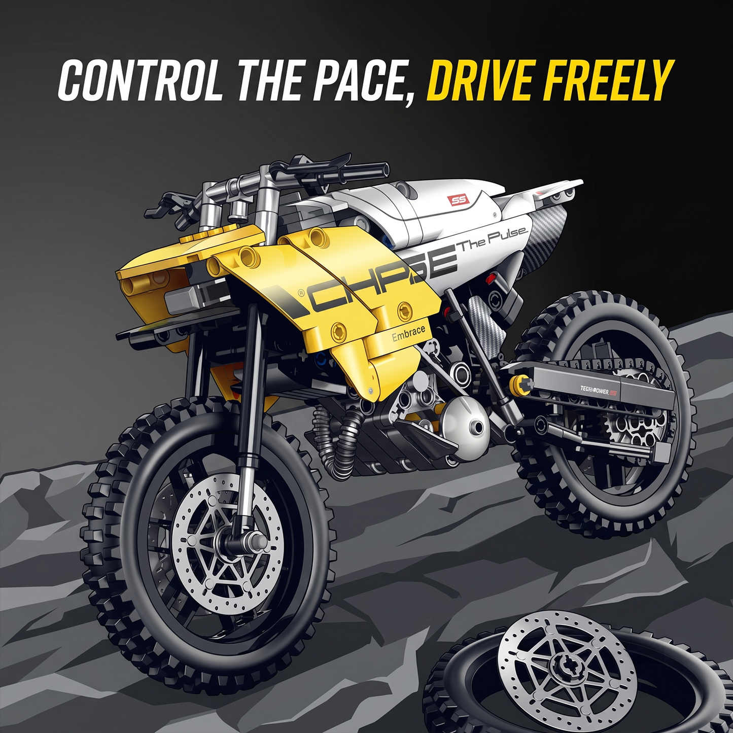 1:8 Off-Road Enduro Motorcycle Building Kit