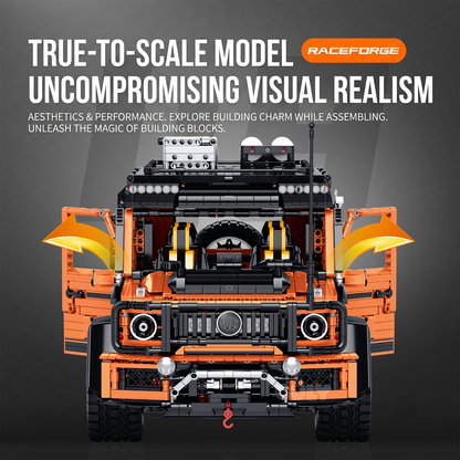 1:8 Off-Road Explorer SUV Building Set — Metallic Orange