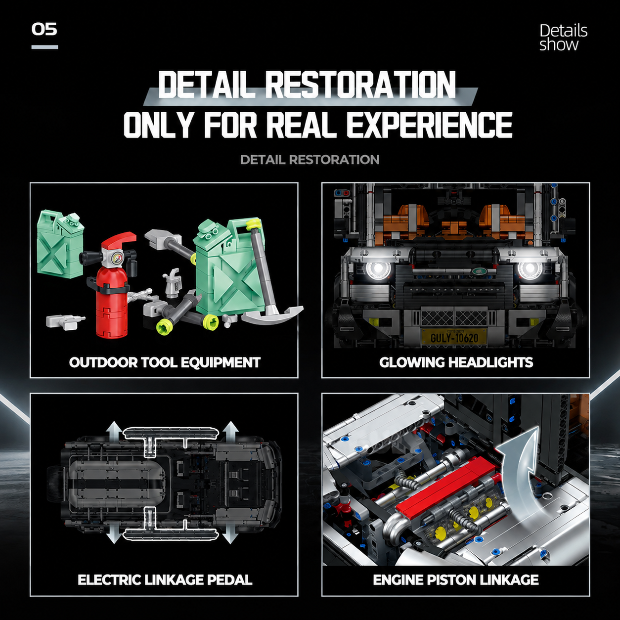 1:8 Off-Road SUV Building Set — Electroplated Silver