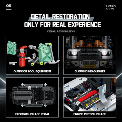 1:8 Off-Road SUV Building Set — Electroplated Silver
