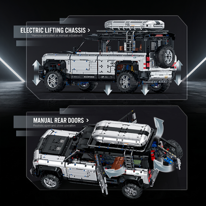1:8 Off-Road SUV Building Set — Electroplated Silver