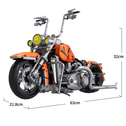 1:5 Orange Chopper Cruiser Motorcycle Building Kit