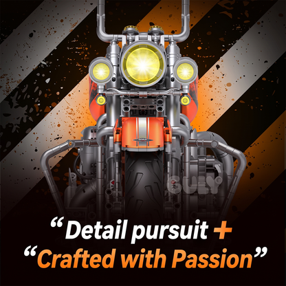 1:5 Orange Chopper Cruiser Motorcycle Building Kit