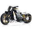 1:5 Pearl-White Custom Cruiser Motorcycle Building Kit