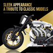 1:5 Pearl-White Custom Cruiser Motorcycle Building Kit