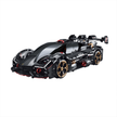 A 2,104-piece 1:10 glossy meteorite-black RC drift hypercar with 360° drift, mist spray, electric doors and LED lights — full kit included. Collectible, 14+.