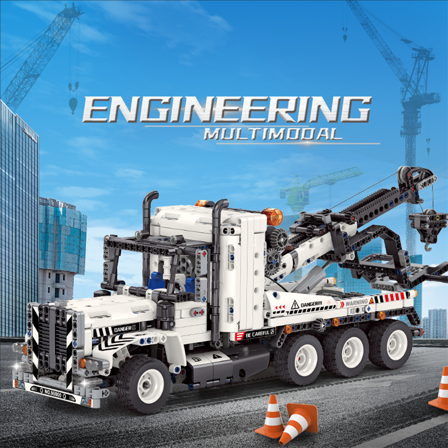 6-in-1 RC Engineering Wrecker Tow Truck Building Set