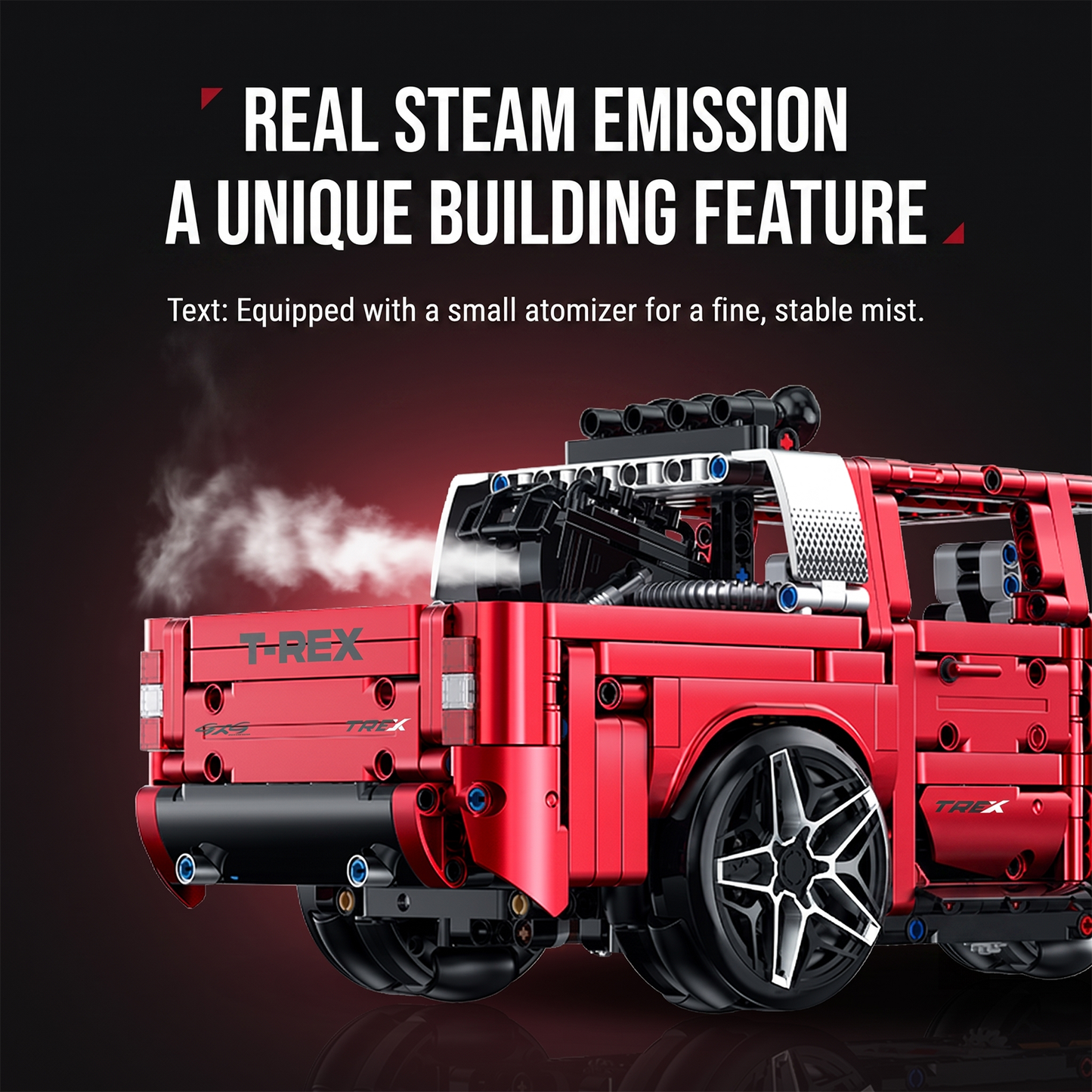 1:14 RC Off-Road Pickup Truck Building Set — Electroplated Red