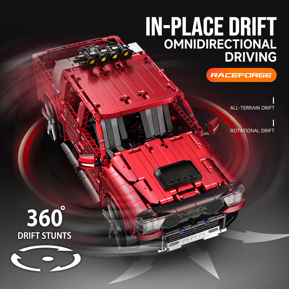 1:14 RC Pickup Truck Building Set – 1,349 Pieces