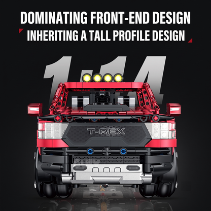 1:14 RC Off-Road Pickup Truck Building Set — Electroplated Red