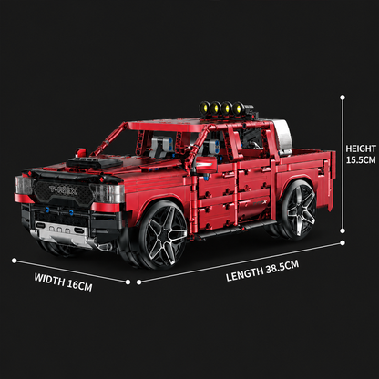1:14 RC Off-Road Pickup Truck Building Set — Electroplated Red