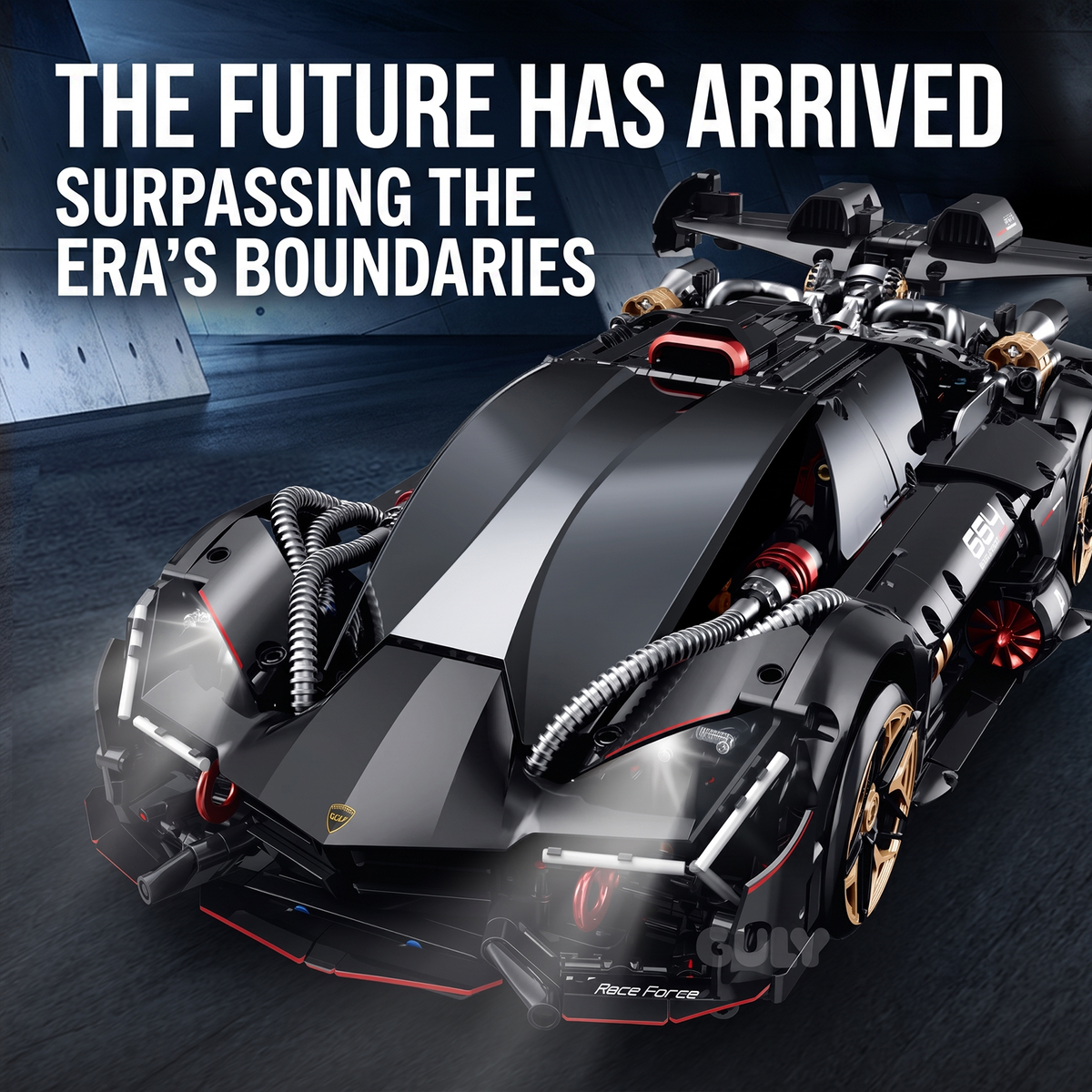 1:10 RC Drift Hypercar Building Set — Meteorite Black