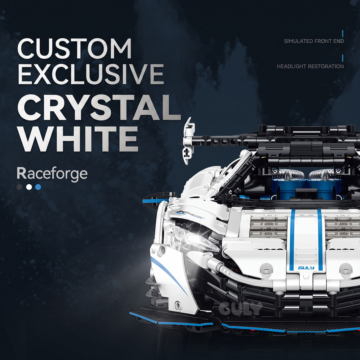 1:10 RC Drift Supercar Building Set — Crystal White