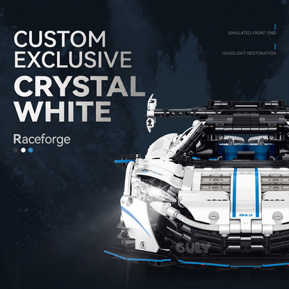 1:10 RC Drift Supercar Building Set — Crystal White