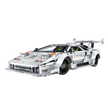 A 3,970-piece 1:8 silver-white retro widebody race car with pop-up flip lights, butterfly doors and a simulated engine.RC-upgradeable with steam spray. 14+.