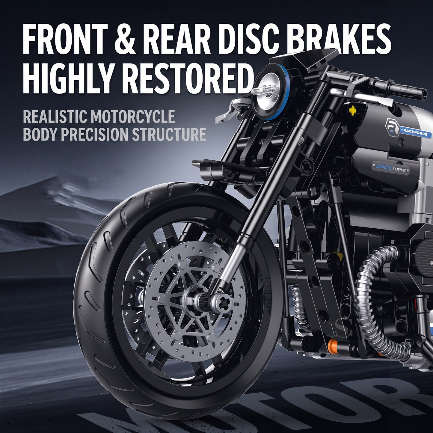1:8 Retro Cruiser Motorcycle Building Kit