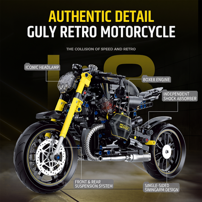 1:8 Retro Naked Roadster Motorcycle Building Kit
