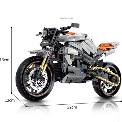 1:8 Retro Naked Street Motorcycle Building Kit