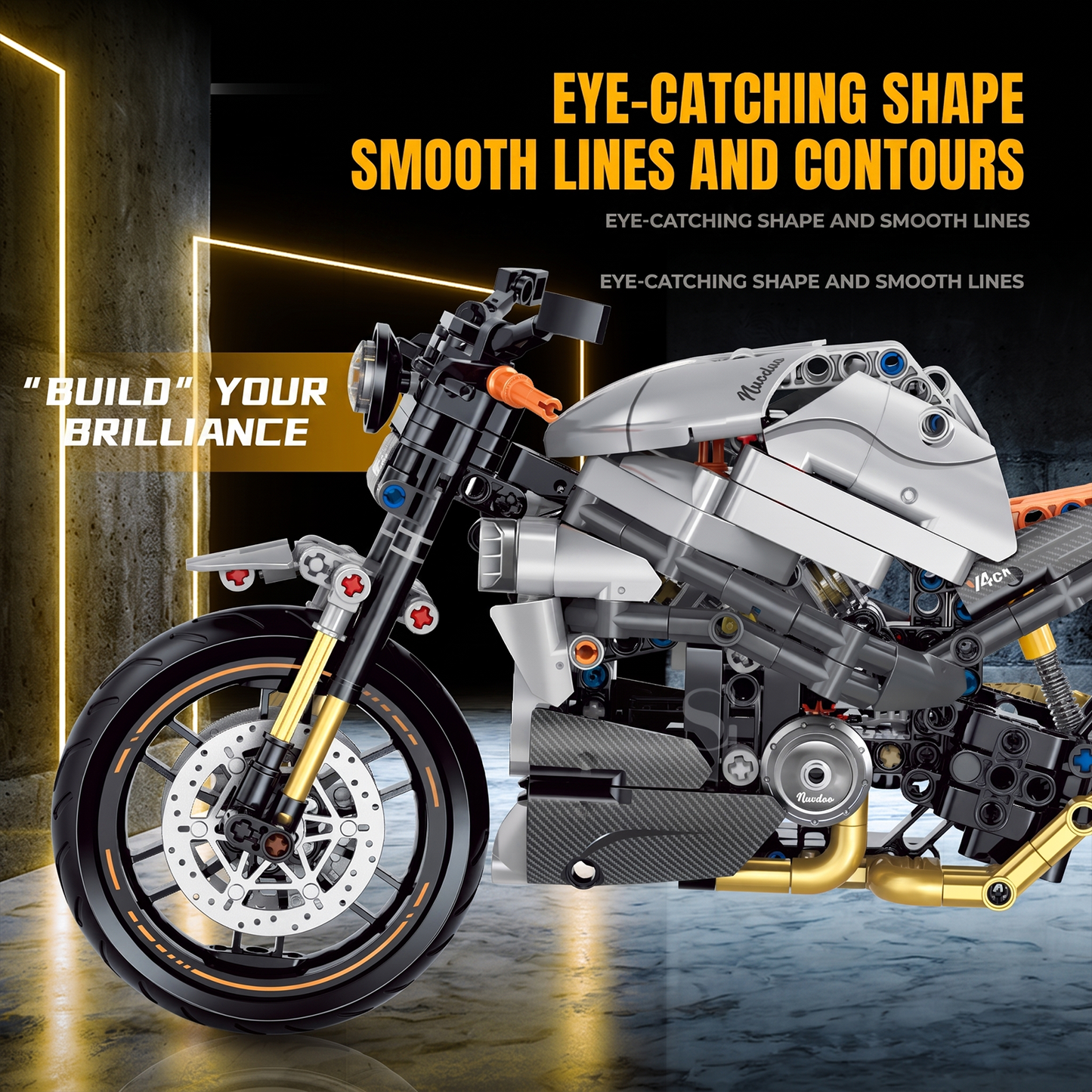 1:8 Retro Naked Street Motorcycle Building Kit