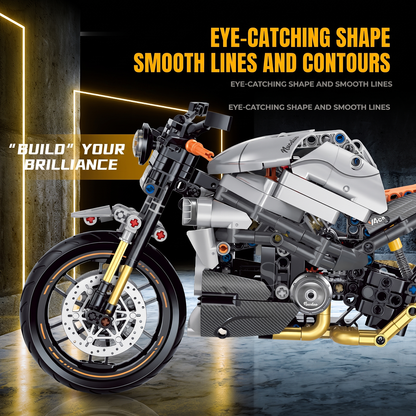 1:8 Retro Naked Street Motorcycle Building Kit
