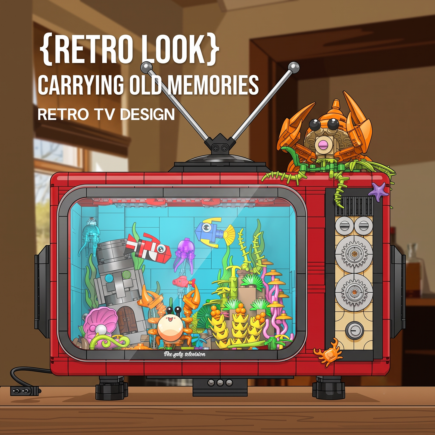 Retro Ocean TV Aquarium Building Kit