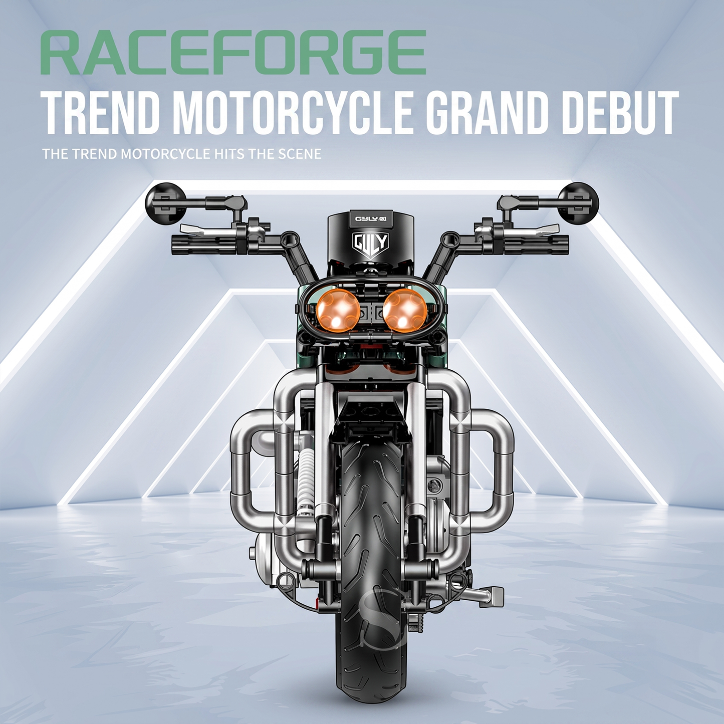 1:8 Retro Trail Motorcycle Building Kit