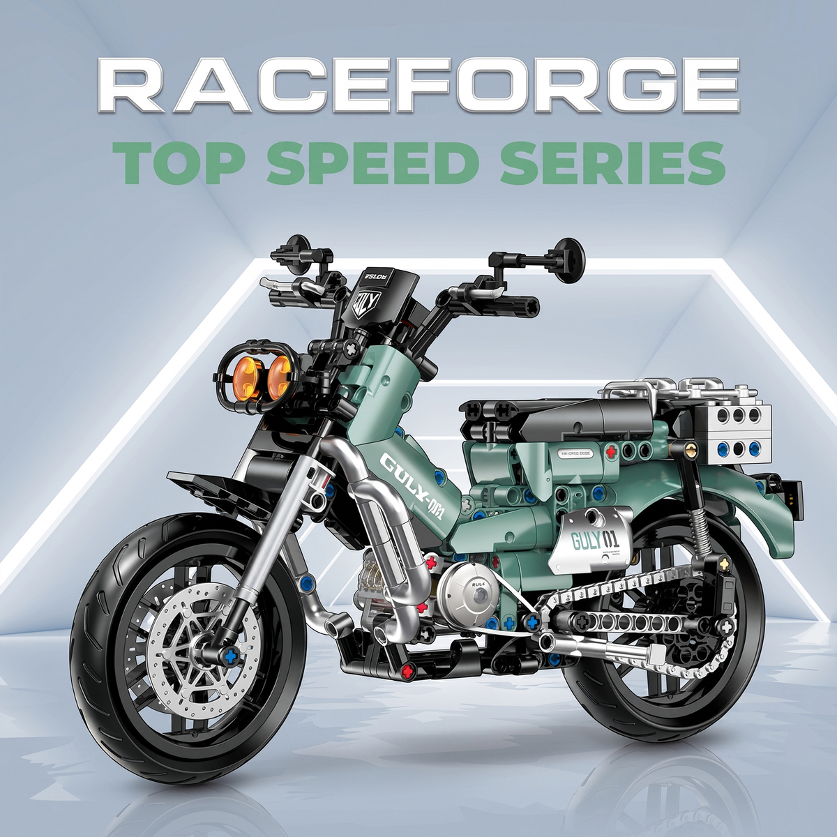 1:8 Retro Trail Motorcycle Building Kit