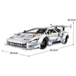 1:8 Retro Widebody Track Supercar Building Set — White